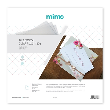 Papel Vegetal Imprimível 180gr - Mimo - 30,5 X 30,5 Cm - 30 Folhas