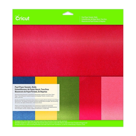 Kit papel Perolizado Cores Fortes - Cricut - 30x30cm - 15 folhas